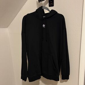 Adidas Men's Black Hoodie with White Logo
